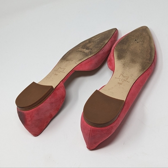 Marc Fisher Pink Suede Flats Size 10M Pointy Toe - Picture 7 of 7